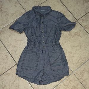 Urban Outfitters Striped Large Blue Women's Romper w/ Pockets